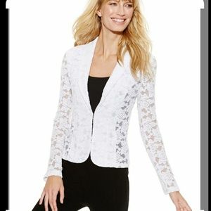 INC INTERNATIONAL Concepts White Lace Blazer